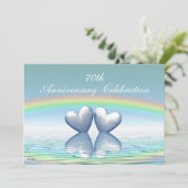 70e Jubileum Platinum Hearts Kaart (Staand voorkant)