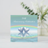 70e Jubileum Platinum Hearts Kaart (Staand voorkant)