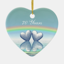 70e Jubileum Platinum Hearts Keramisch Ornament
