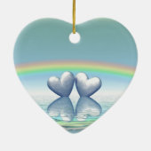 70e Jubileum Platinum Hearts Keramisch Ornament (Achterkant)