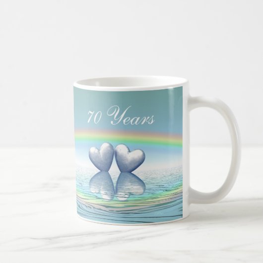 70e Jubileum Platinum Hearts Koffiemok (Rechts)