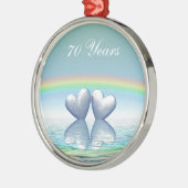 70e Jubileum Platinum Hearts Metalen Ornament (Links)
