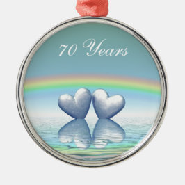 70e Jubileum Platinum Hearts Metalen Ornament