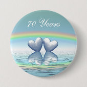 70e Jubileum Platinum Hearts Ronde Button 7,6 Cm (Voorkant)