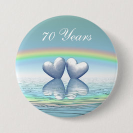 70e Jubileum Platinum Hearts Ronde Button 7,6 Cm