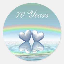 70e Jubileum Platinum Hearts Ronde Sticker