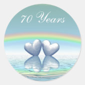 70e Jubileum Platinum Hearts Ronde Sticker (Voorkant)