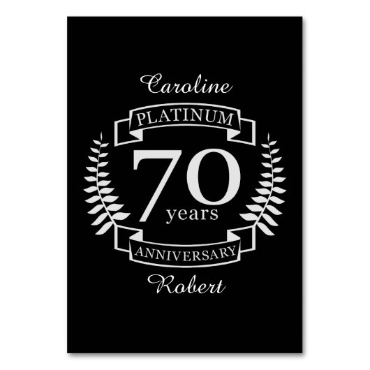 70e JUBILEUM PLATINUM Kaart (Voorkant)