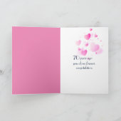 70e Jubileum roze hartbelletjes op zwart Kaart (Binnen)