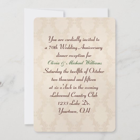 70e Jubileum Rozen Kaart (Achterkant)