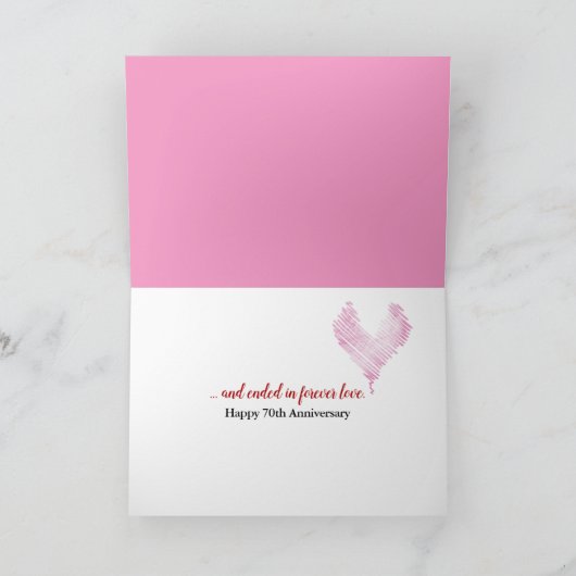 70e Jubileum Shoestring Heart en Sneakers Kaart (Binnen)