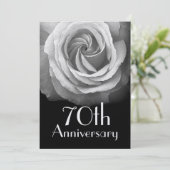 70e Jubileum Silver White Rose Metallic Kaart (Staand voorkant)