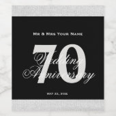 70e Jubileum voor bruiloft Eigen wijn Wijn Etiket (Enkel label)