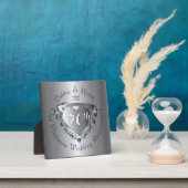 70e Jubileum voor bruiloft Platinum Heart Emblem Fotoplaat (Insitu)