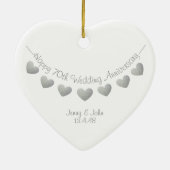 70e Jubileum voor bruiloft Platinum-versiering Keramisch Ornament (Achterkant)