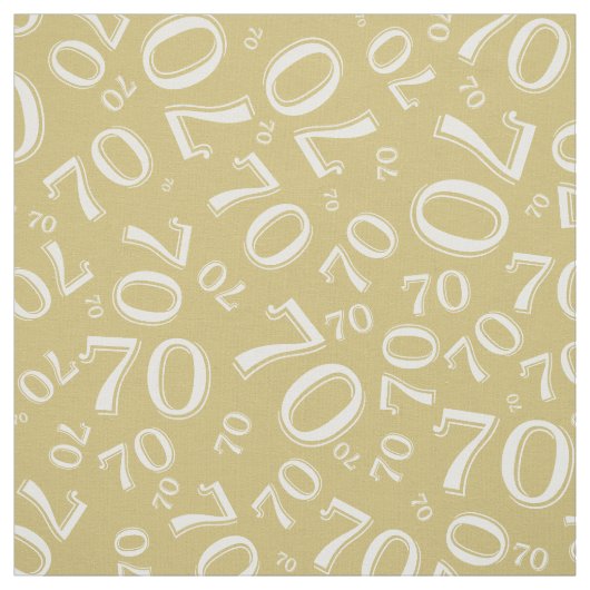 70e kool Aantal Pattern Gold en White 70 Stof (Swatch)