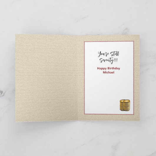 70e man Cartoon Funny Gezegde Gokken Verjaardag Kaart (Binnen)