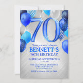 70e Mannen verjaardagsuitnodiging Kaart (Voorkant)