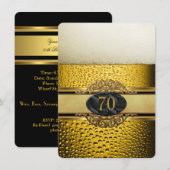 70e Mans Beer Black Gold Birthday Party Kaart (Voorkant / Achterkant)