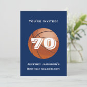 70e of 75e verjaardag Uitnodiging Basketball (Staand voorkant)
