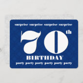 70e OOGST Blauw en Witte verjaardag Partij v005A Kaart (Voorkant / Achterkant)