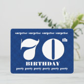 70e OOGST Blauw en Witte verjaardag Partij v005A Kaart (Staand voorkant)