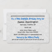 70e OOGST Blauw en Witte verjaardag Partij v005A Kaart (Achterkant)