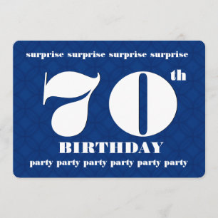 70e OOGST Blauw en Witte verjaardag Partij v005A Kaart