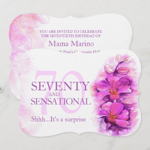 70e orchidee waterverf paars 70 en sensationeel kaart