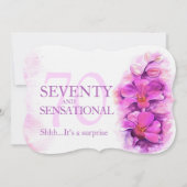 70e Orchidee waterverf paarse 70 en sensationeel Kaart (Voorkant)