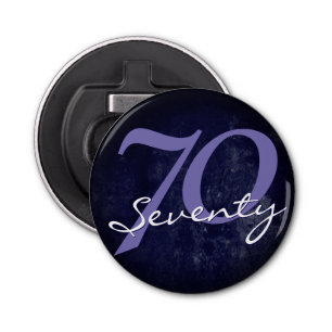 70e partij   Dagen/Jubileum Paars wit Button Flesopener