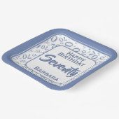 70e Partij Willekeurige Nummer Patroon Blauw/Wit Papieren Bordje (Gebogen)