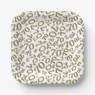 70e Partij Willekeurige Nummer Patroon Goud/Wit Papieren Bordje