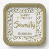 70e Partij Willekeurige Nummer Patroon Goud/Wit Papieren Bordje (Voorkant)