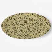 70e Partij Willekeurige Nummer Patroon Goud/Wit Papieren Bordje (Gekanteld)
