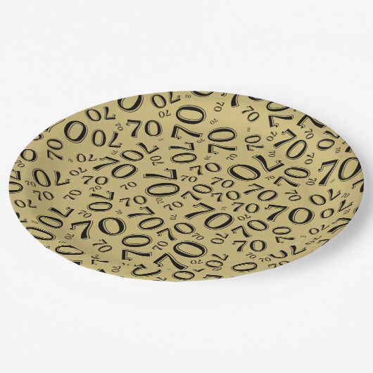 70e Partij Willekeurige Nummer Patroon Goud/Wit Papieren Bordje (Gekanteld)