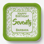 70e Partij Willekeurige Nummer Patroon Groen/Wit Papieren Bordje (Voorkant)