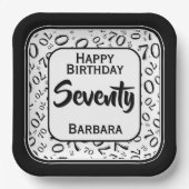 70e Partij Willekeurige Nummer Patroon Zwart/Wit Papieren Bordje (Voorkant)