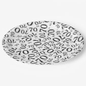 70e Partij Willekeurige Nummer Patroon Zwart/Wit Papieren Bordje (Gekanteld)