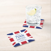 70e Platina Jubileum UNION JACK Kartonnen Onderzetters (Insitu)