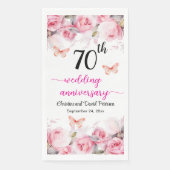 70e Platina Wedding Jubileum Blush Rozen Servet (Voorkant)