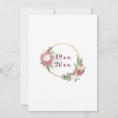 70e Platina Wedding Jubileum Rozen Kaart (Achterkant)