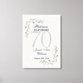 70e Platinum Birthday Canvas Afdruk