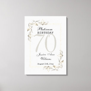 70e Platinum Birthday Canvas Afdruk