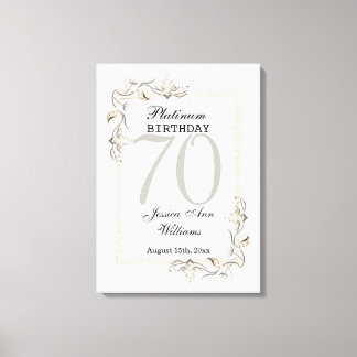 70e Platinum Birthday Canvas Afdruk