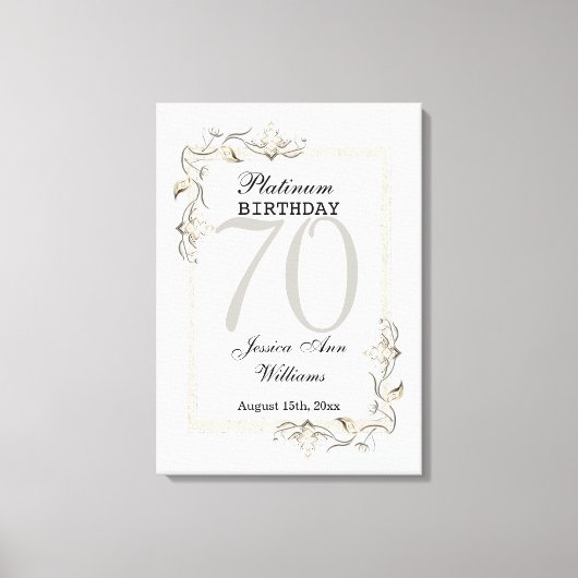 70e Platinum Birthday Canvas Afdruk (Voorkant)