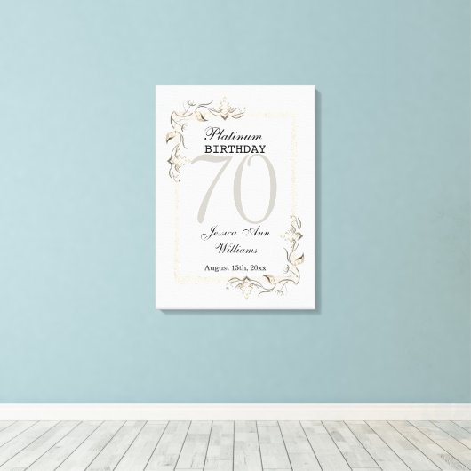 70e Platinum Birthday Canvas Afdruk (Insitu (Houten vloer))