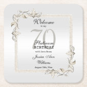 70e Platinum Birthday Kartonnen Onderzetters (Voorkant)