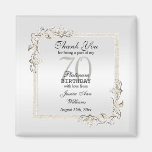 70e Platinum Birthday Magneet