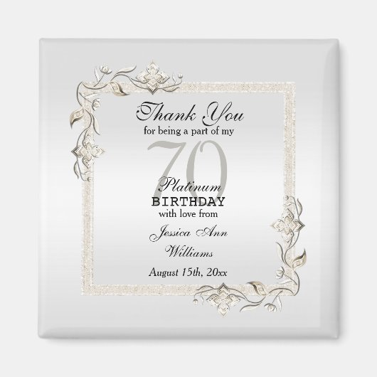 70e Platinum Birthday Magneet (Voorkant)